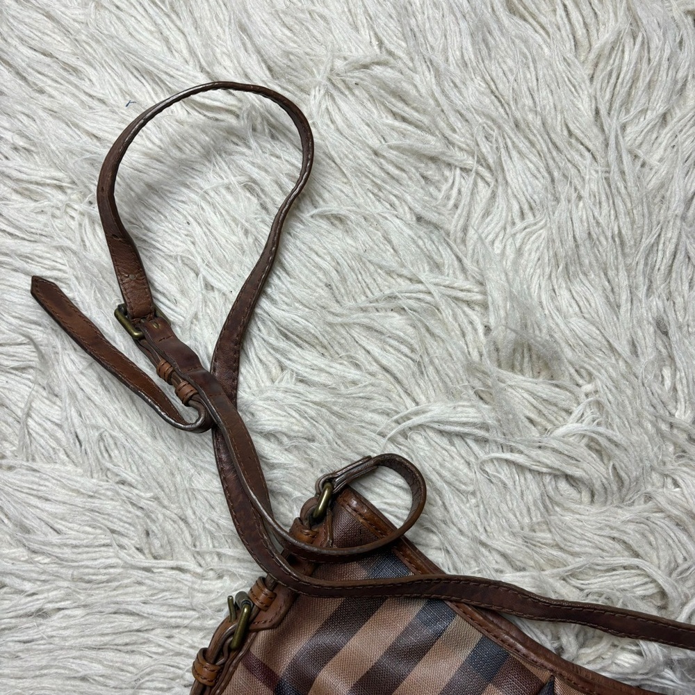 Burberry Brown Smoke House Check PVC and Leather Crossbody Bag - Picture 8 of 16